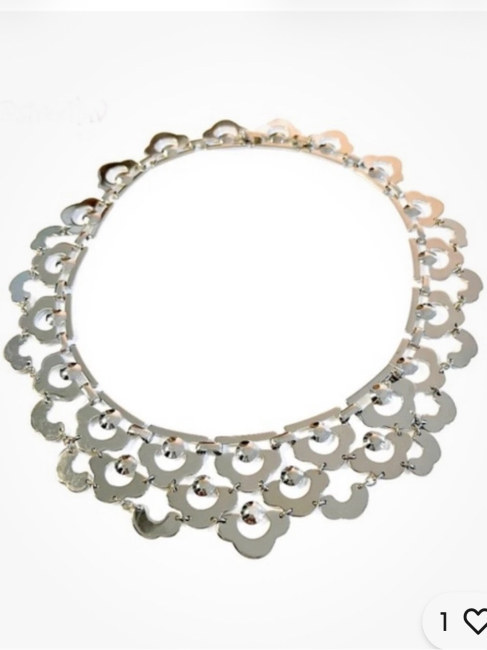 Stella & Dot Alexandria Silver Statement Bib Necklace